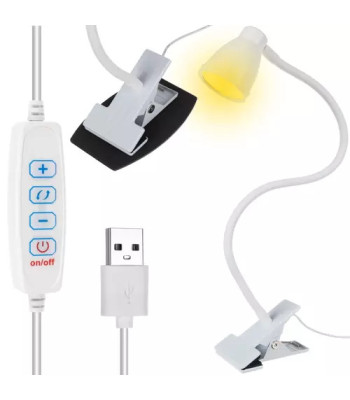 LED galda lampa ar stiprinājumu, balta, Izoxis