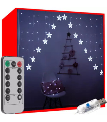Gaismas aizkars 136LED USB auksti balts KS19740