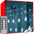 LED Gaismas Aizkars Bumbas 108 LED Ar Tālvadības Pulti