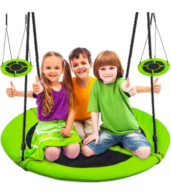 Šūpoles Stārķa Ligzda 100cm Zaļi-Melna 23514