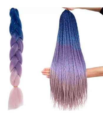 Sintētiska ombre matu bize ar spīduma šķipsnām Soulima 23577, 60 cm