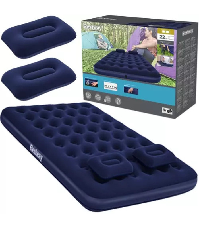Divvietīgs velūra matracis ar pumpi - BESTWAY 67374