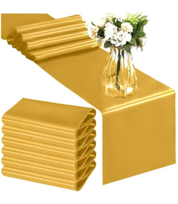 Zelta satīna galda celiņš 900 × 36 cm – garš, dekoratīvs, elegants, Ruhhy