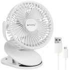 Bezvadu ventilators ar klipsi, galda ventilators, USB-C, balts RUHHY 1200mAh 25566