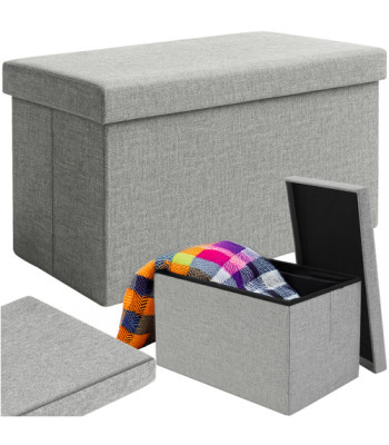 Auduma pufs ar uzglabāšanas nodalījumu, pelēks XL 60x30x30 cm RUHHY 25996