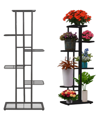 Stāvošs metāla puķu statīvs lofta stilā, 6 līmeņi, RUHHY 106 cm 26040