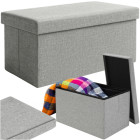 Pelēka materiāla pufs 76x38x38cm Ruhhy 26131