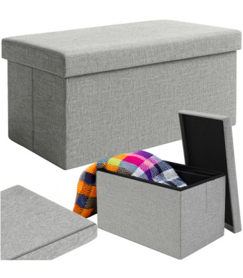 Auduma pufs ar glabātuvi, pelēks Ruhhy 26131 XXL 76x38x38 cm