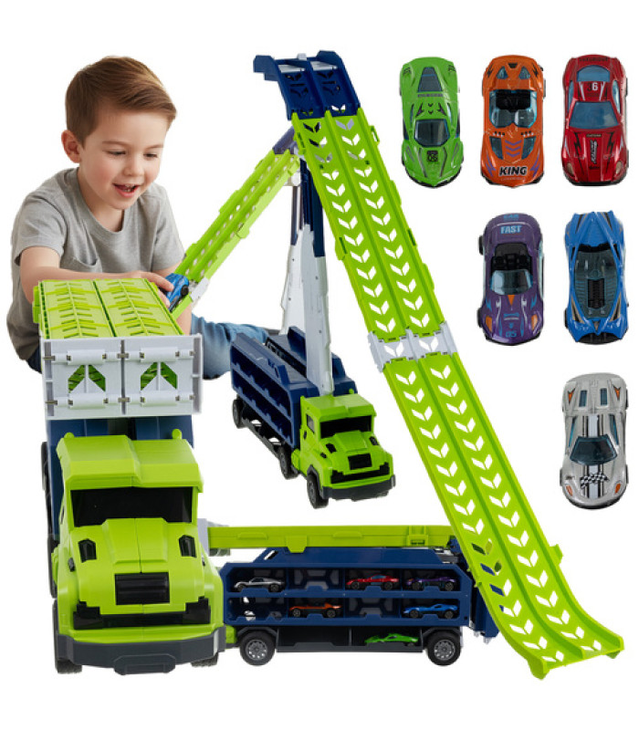 Kravas auto - slidkalniņš ar 6 automašīnām 26527