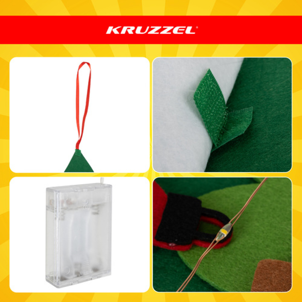 Filca eglīte ar LED Kruzzel 26548