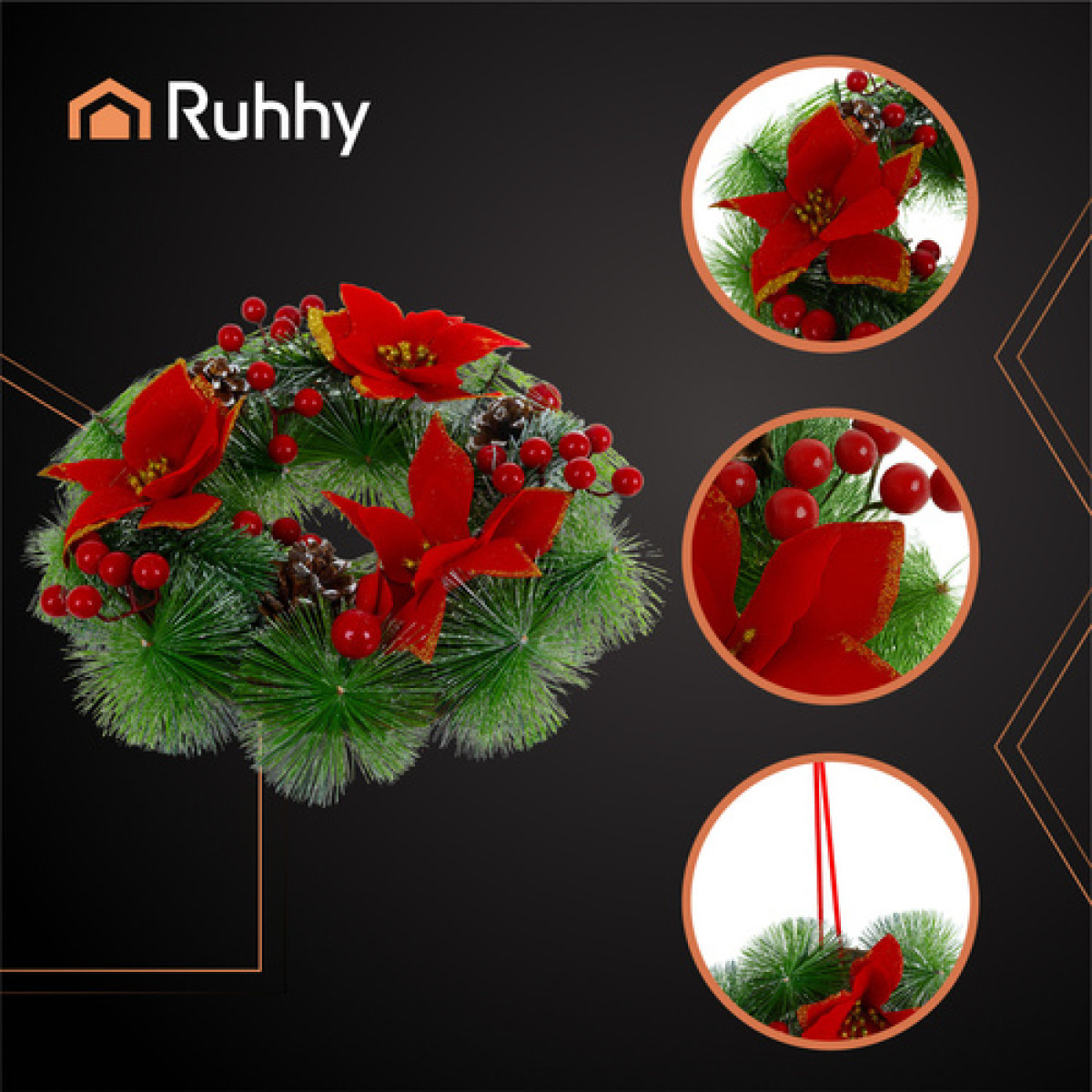 RUHHY Ziemassvētku vainags 30cm