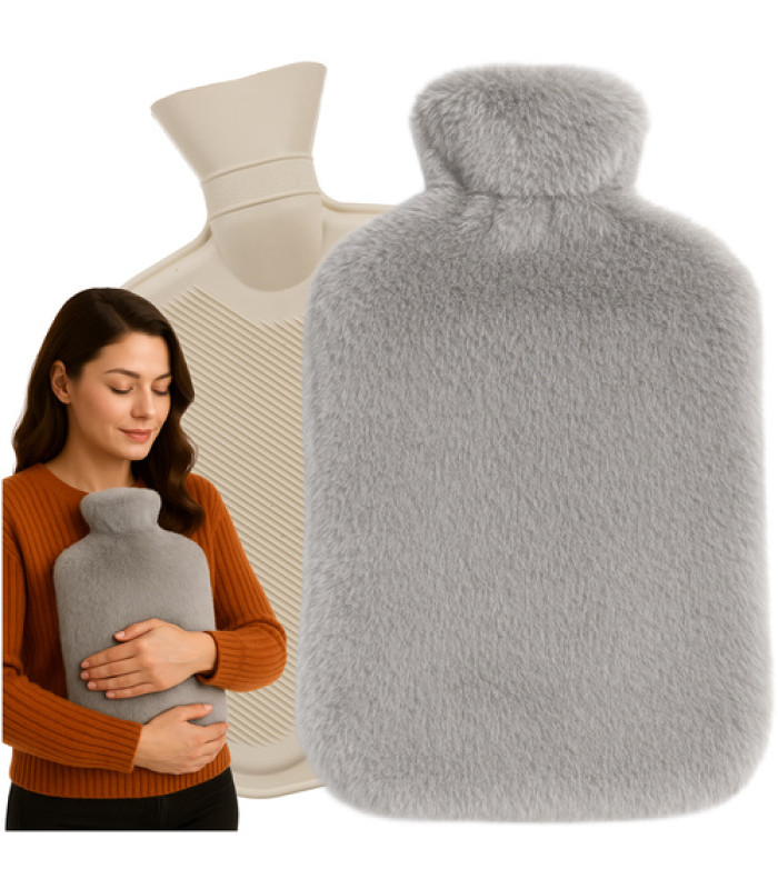 Termofors gumijas 3,5L Ruhhy ar plīša pārvalku