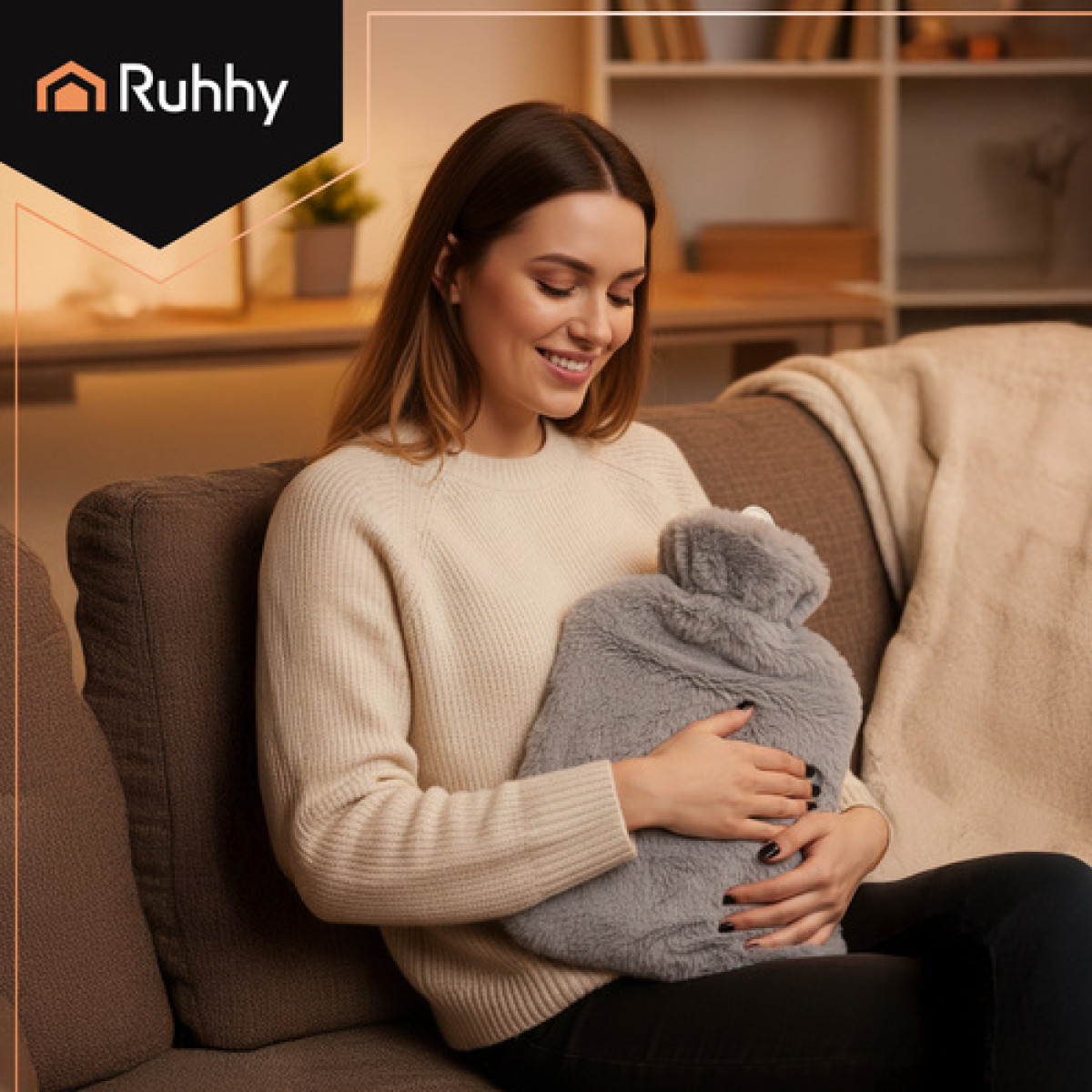 Termofors gumijas 3,5L Ruhhy ar plīša pārvalku