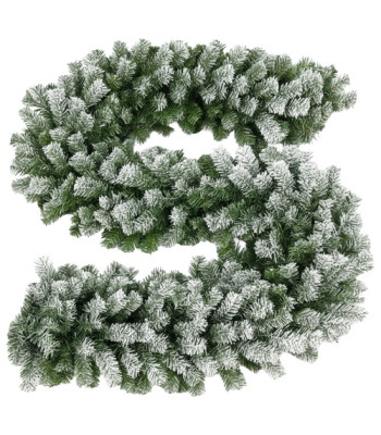 Sniegota Ziemassvētku eglīšu virtene kamīnam, margām un durvīm – Ruhhy 26244, 270 cm, 29 cm