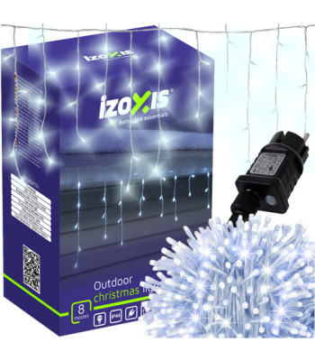 Ziemassvētku āra vītnes - lāstekas 300LED, 15m, IZOXIS 26711, auksti baltas