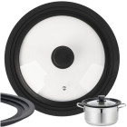 Univerzālais vāks 3in1 Ruhhy stikla ar silikona malu katliem un pannām 24/26/28 cm