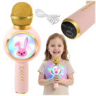 Bezvadu bērnu karaoke mikrofons ar skaļruni, rozā, Izoxis 27048