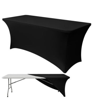 Elastīgs melns banketu galda pārvalks RUHHY 183x75x75cm