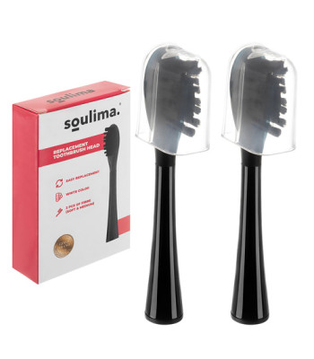 Sonicās zobu birstes uzgaļi, 2 gab., melni, soft un medium – Soulima X800 26932