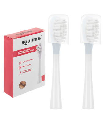 Sonicās zobu birstes uzgaļi, 2 gab., balti, soft un medium, Soulima X800 26929