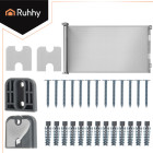 ruhhy drošības vārti durvīm un kāpnēm, pelēki, līdz 157 cm