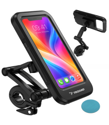 Ūdensizturīgs velosipēda tālruņa turētājs, 360° futrālis velosipēda, skrejriteņa, motorollera un motocikla stūrei TRIZAND