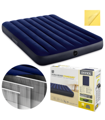 Divvietīgs piepūšamais matracis ar velūra pārklājumu INTEX Dura-Beam Fiber-Tech 64758 137 x 191 x 25 cm