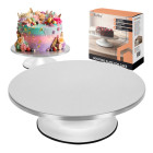 Rotējoša metāla kūku plate Ruhhy no nerūsējošā tērauda kūkām un tortēm, 20 kg, 30 cm