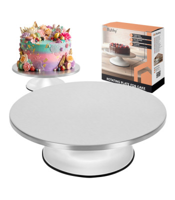 Rotējoša metāla kūku plate Ruhhy no nerūsējošā tērauda kūkām un tortēm, 20 kg, 30 cm