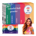 krāsains holi pulveris komplekts 6 x 100 g holi cow 27335