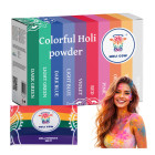 krāsainie holi pulveri komplekts 10 x 100 g holi cow 27334