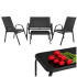 gardlov balkona mēbeļu komplekts 4 personām melns