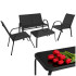 gardlov balkona mēbeļu komplekts 4 personām melns