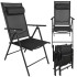 saliekami dārza krēsli gardlov ar regulējamu atzveltni un galvas balstu, melni, 2 gab.