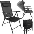 saliekami dārza krēsli gardlov ar regulējamu atzveltni un galvas balstu, melni, 2 gab.