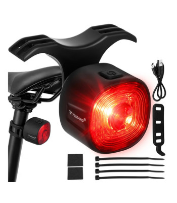 Velosipēda aizmugurējais lukturis Trizand sarkans LED USB 6 režīmi IP66