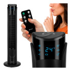kolonnas ventilators ruhhy 83 cm melns ar pulti