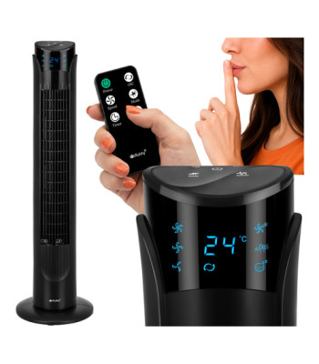 Kolonnas ventilators melns ar tālvadības pulti Ruhhy 90cm