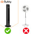 kolonnas ventilators ruhhy 83 cm melns ar pulti