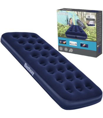 Vienvietīgs velūra piepūšamais matracis BESTWAY 67000, 185x76x22cm