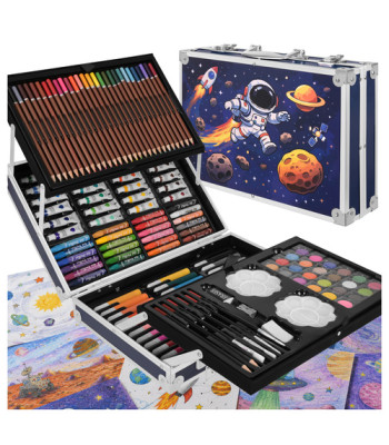 Mākslas komplekts bērniem astronauta koferī – 145 elementi, Maaleo