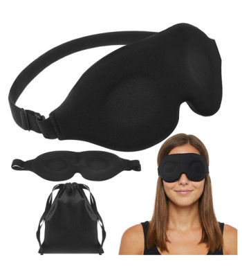 Miega acu maska 3D ar atmiņas putām, regulējama, 100% aptumšojoša, viegla Ruhhy 27198