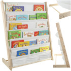 Bērnu grāmatu plaukts Kruzzel – 6 auduma plaukti, koks + audums 25809, 79 x 62,5 x 30 cm