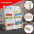 Bērnu grāmatu plaukts Kruzzel – 6 auduma plaukti, koks + audums 25809, 79 x 62,5 x 30 cm