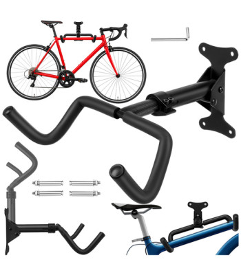 Sienas velosipēda turētājs ar āķi, regulējams, salokāms, 30 kg, 24–29