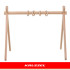 Koka izglītojošais statīvs KRUZZEL Baby Gym, 4 riņķīši, 0+, 64 x 43 x 52 cm
