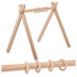 Koka izglītojošais statīvs KRUZZEL Baby Gym, 4 riņķīši, 0+, 64 x 43 x 52 cm