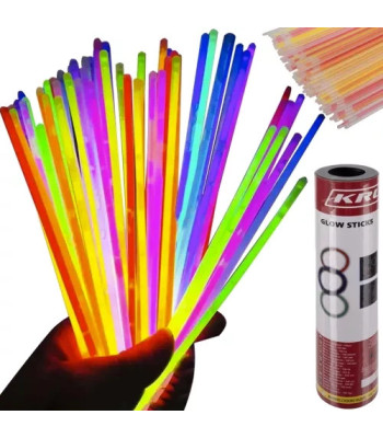 Fluorescējošas aproces un kociņi ar savienotājiem, 100 gab., 22889