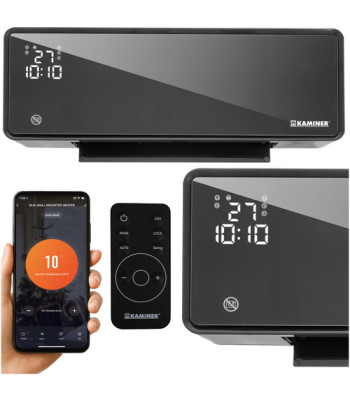 Elektriskais sienas gaisa aizkars ar WiFi un tālvadības pulti, KAMINER ZELVION 2000W, 54 x 18,5 x 12,5 cm