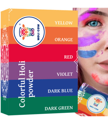 Krāsains Holi pulveris – komplekts, 6x100g